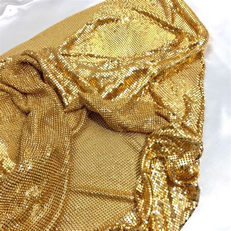 gold metal mesh fabric|mesh sequin gold fabric.